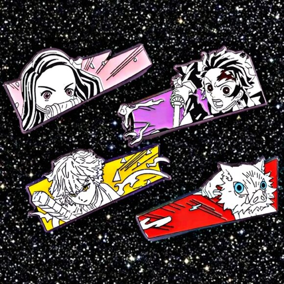 Demon Slayer Enamel Pin Set – Bold Manga Style Collectibles for Fans! - Picture 1 of 11